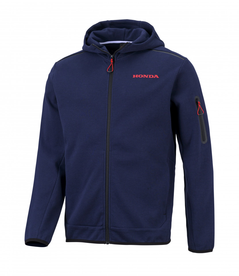 Veste zippée à capuche bleu paddock Honda