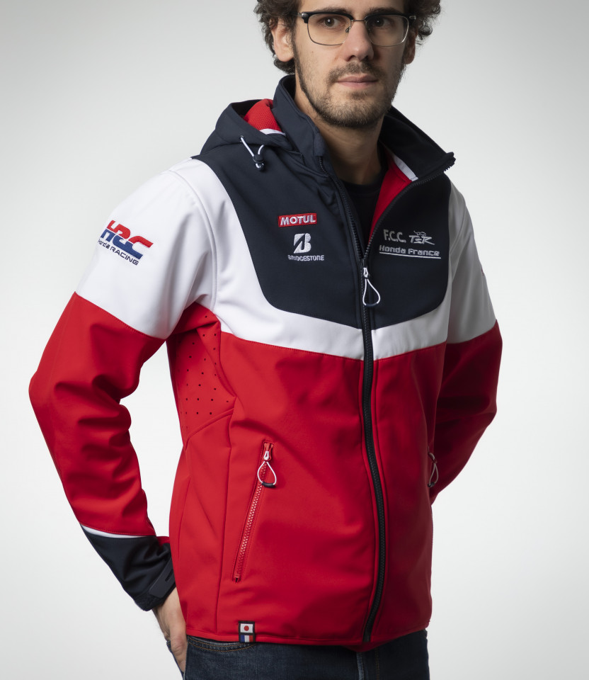 Veste softshell racing tricolore F.C.C. TSR Honda France